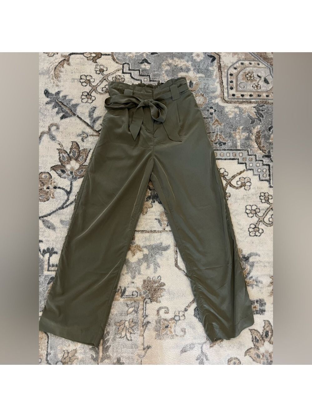 EXPRESS OLIVE GREEN PAPERBAG PANTS